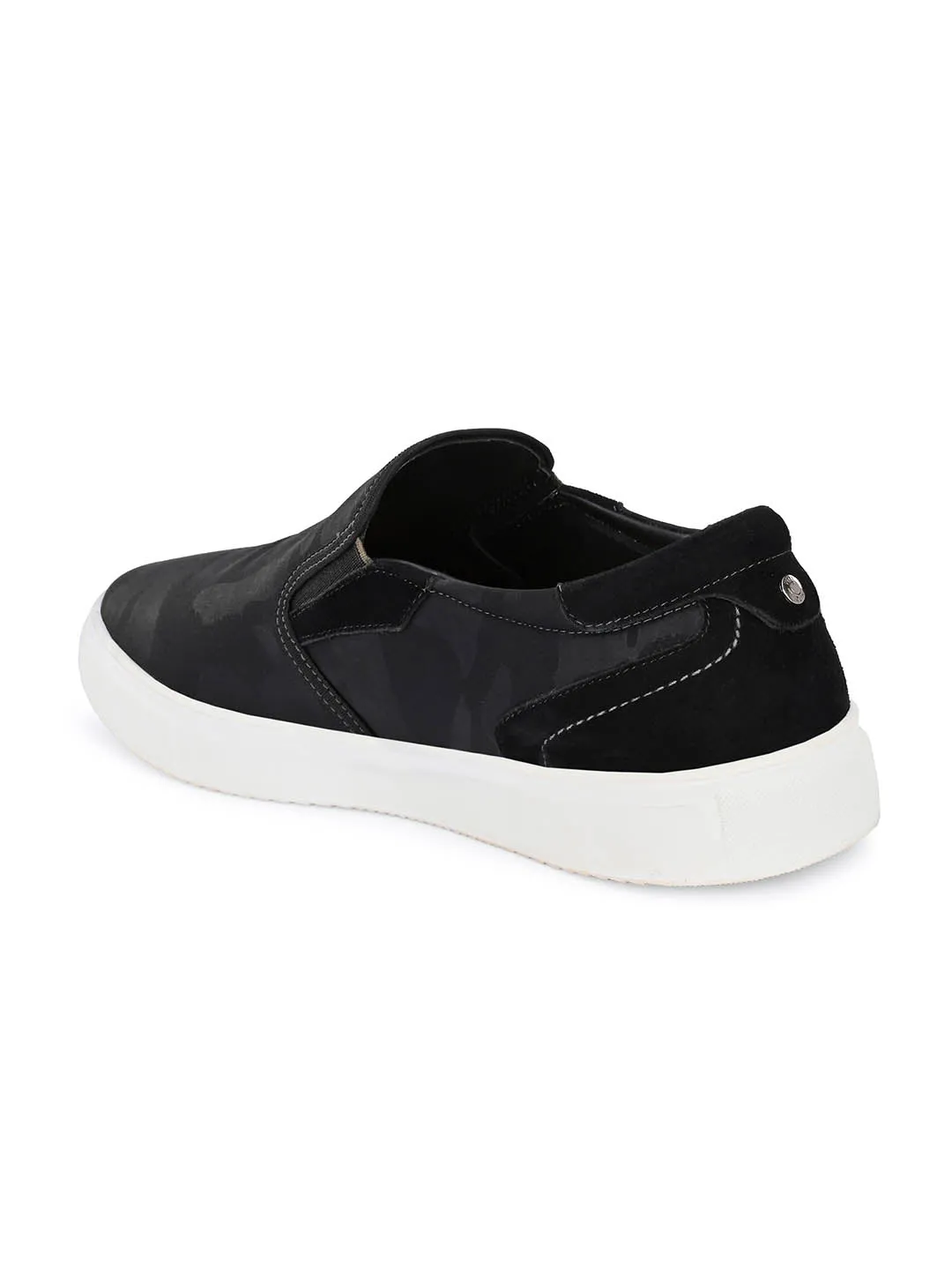 Hitz Herren Schwarze Slip-On Freizeitsneaker