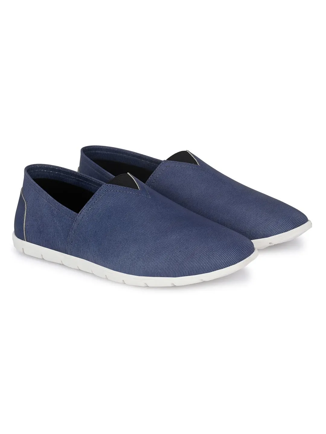 Hitz Herren Blaue Lederschlupfschuhe für den Casual-Look