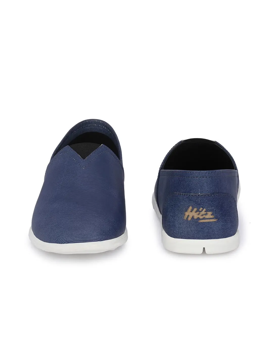 Hitz Herren Blaue Lederschlupfschuhe für den Casual-Look