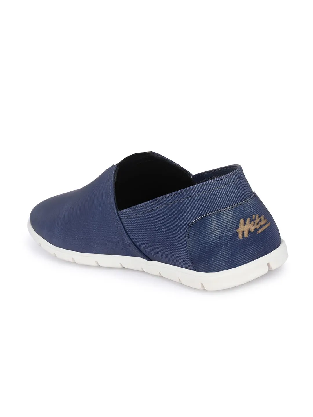 Hitz Herren Blaue Lederschlupfschuhe für den Casual-Look