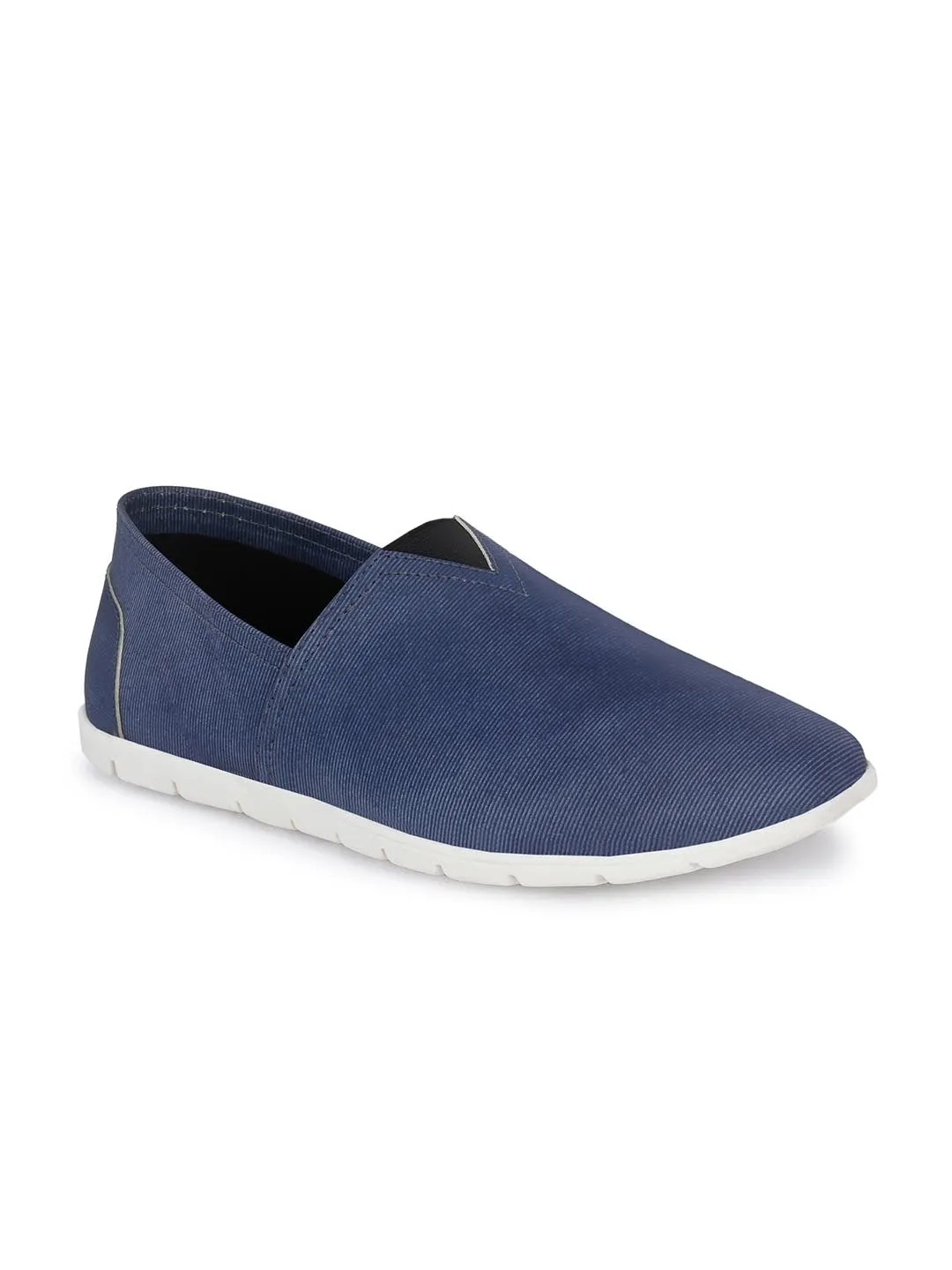 Hitz Herren Blaue Lederschlupfschuhe für den Casual-Look