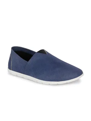 Hitz Herren Blaue Lederschlupfschuhe für den Casual-Look