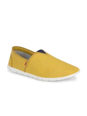 Hitz Herren Gelbe Lederschlupfschuhe für Freizeit