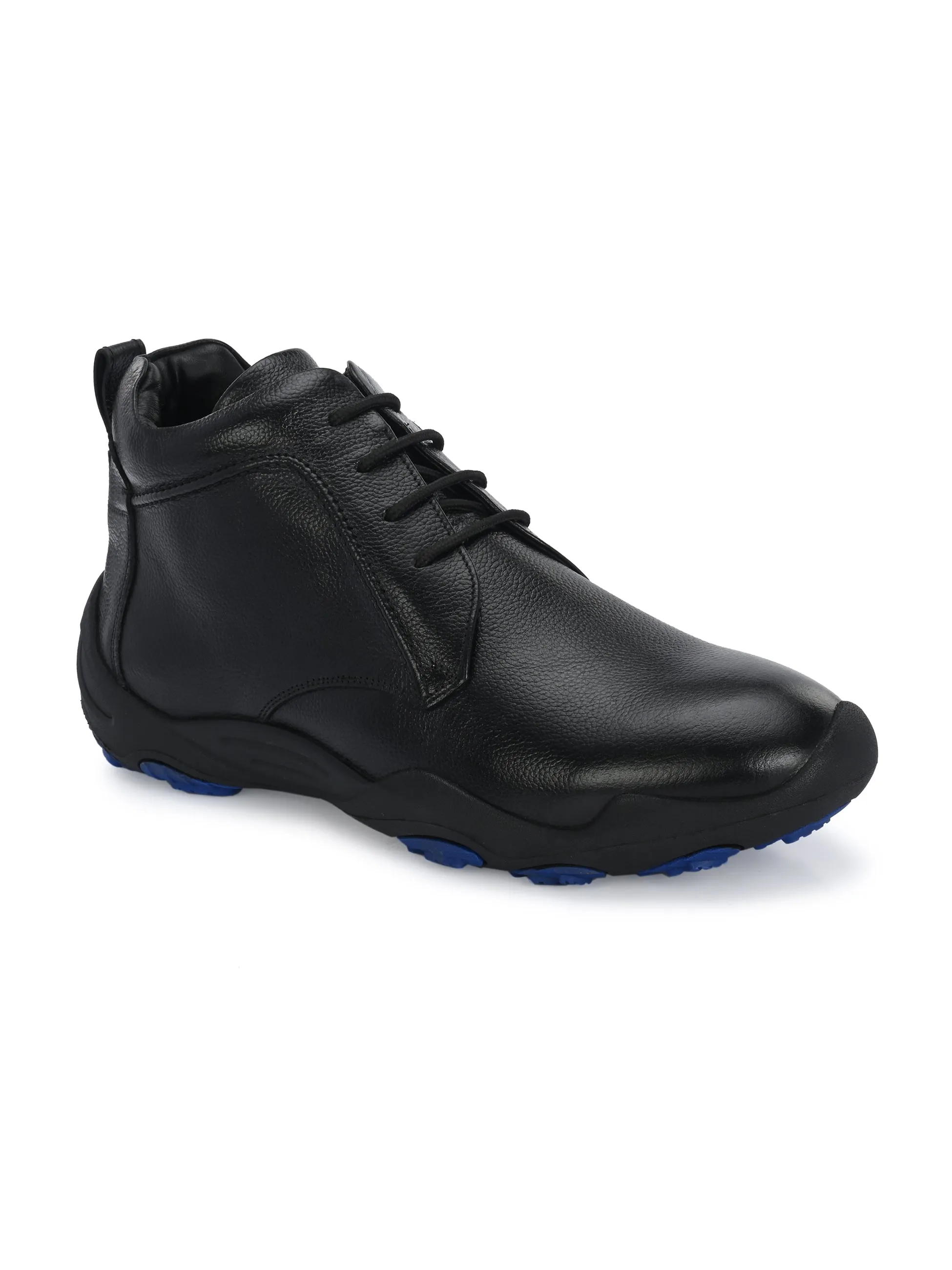 HITZG_51 - Herrenstiefel aus schwarzem Leder für den Casual-Look