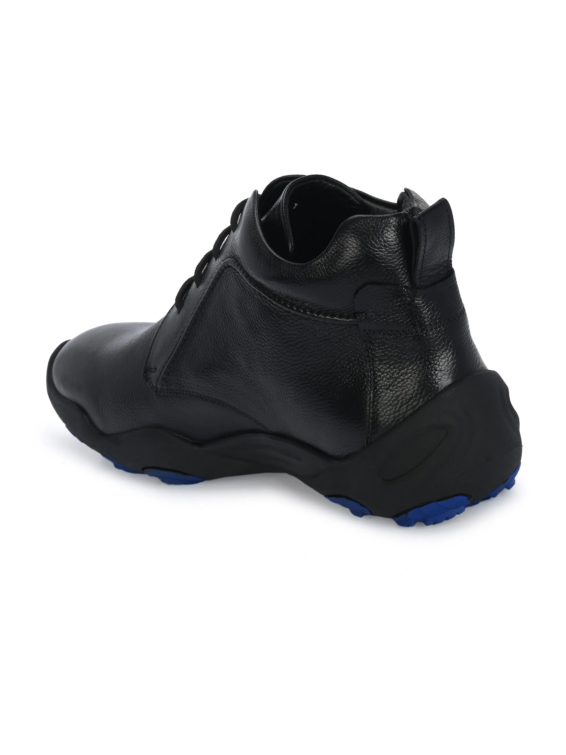 HITZG_51 - Herrenstiefel aus schwarzem Leder für den Casual-Look