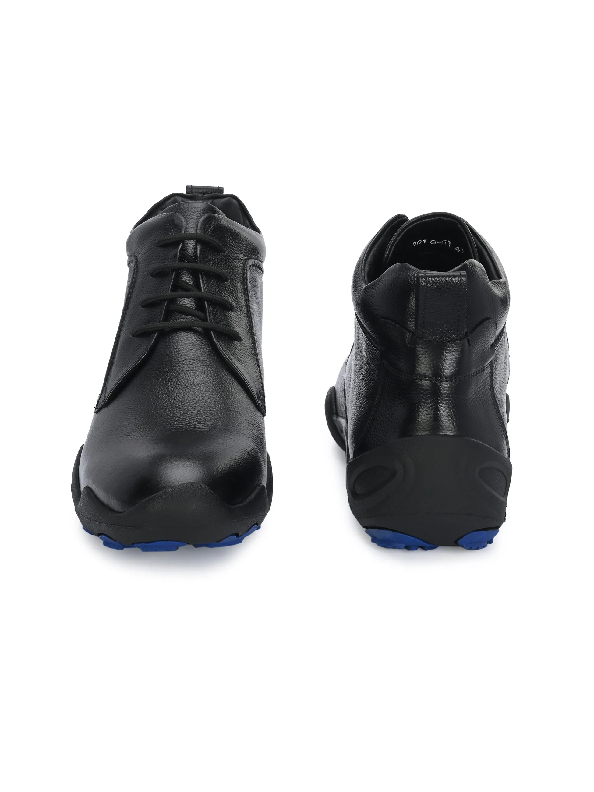 HITZG_51 - Herrenstiefel aus schwarzem Leder für den Casual-Look