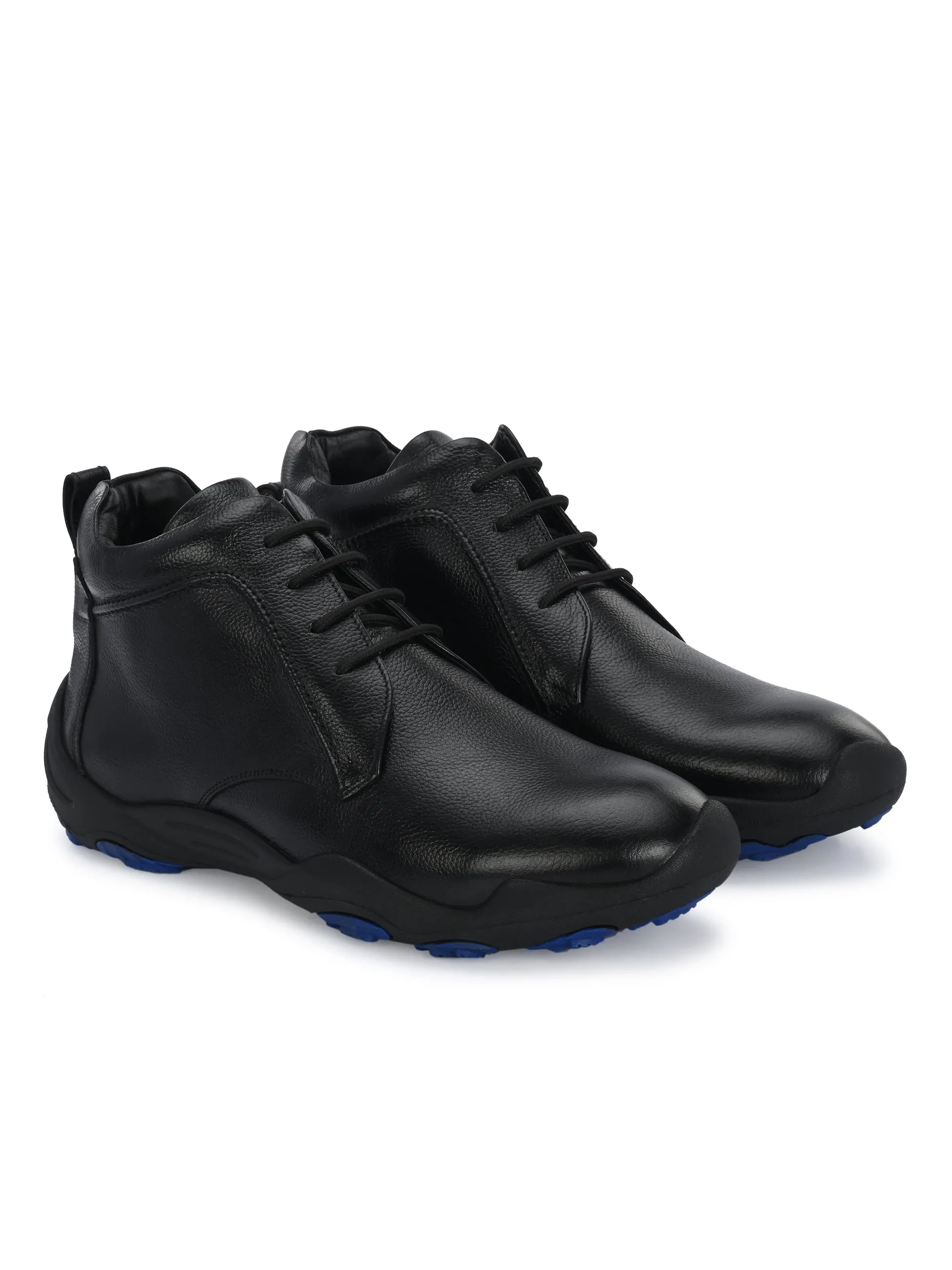HITZG_51 - Herrenstiefel aus schwarzem Leder für den Casual-Look