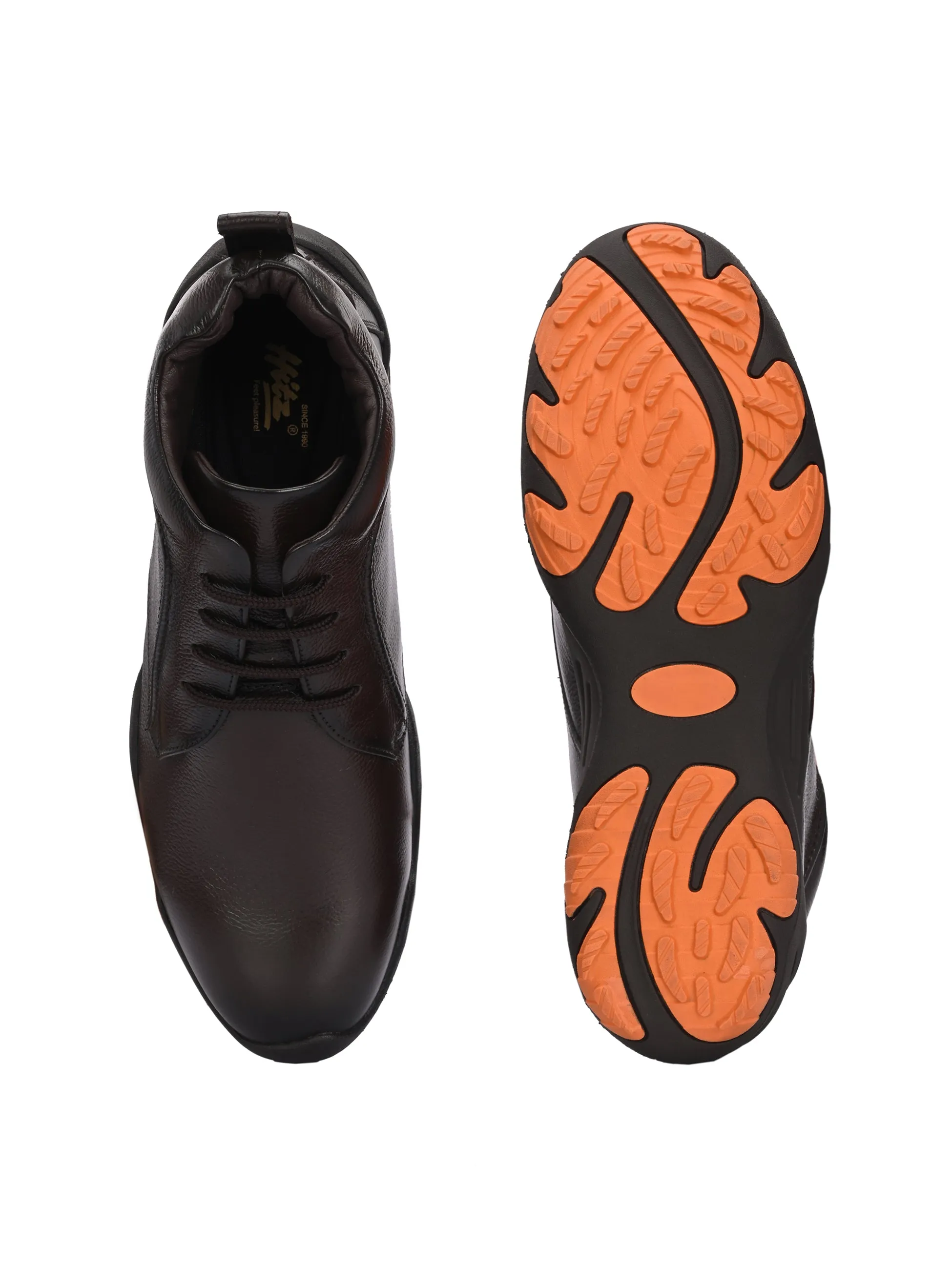 HITZG_51 - Herren Braune Leder Casual Stiefel