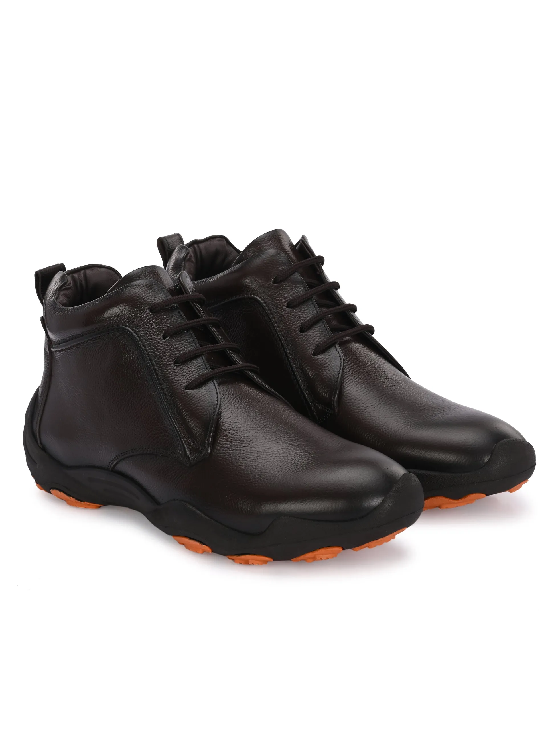HITZG_51 - Herren Braune Leder Casual Stiefel