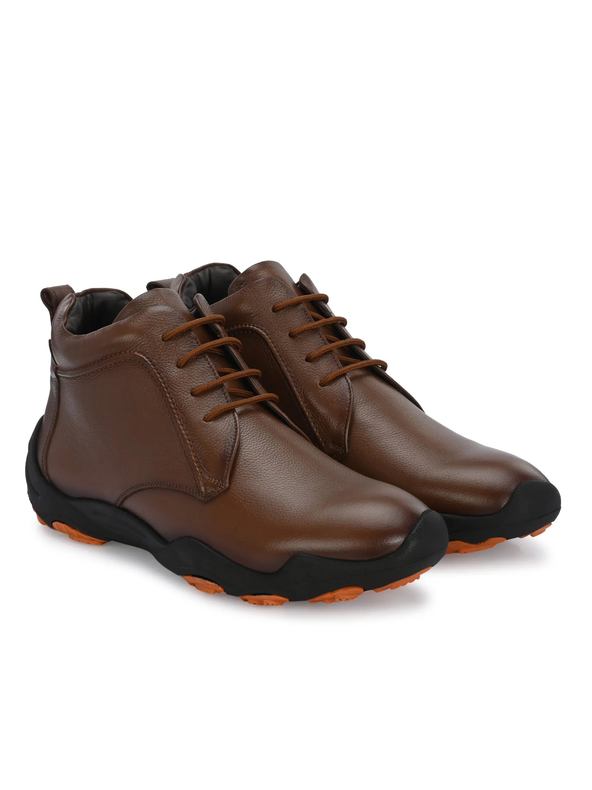 HITZG_51 - Herren Casual Stiefel in Hellbraunem Leder