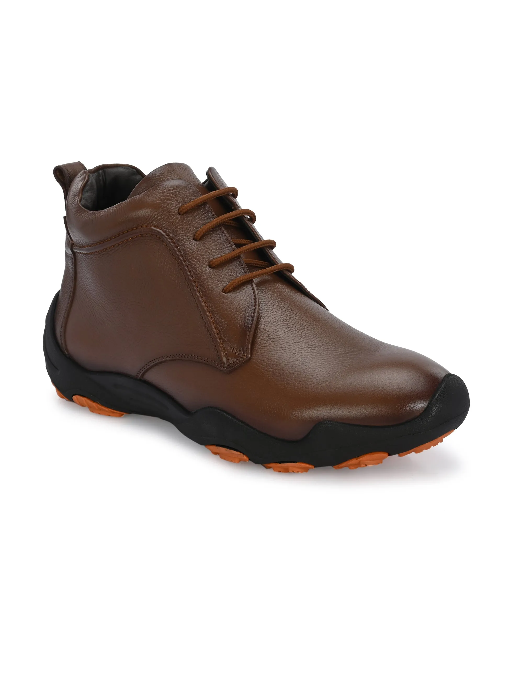 HITZG_51 - Herren Casual Stiefel in Hellbraunem Leder