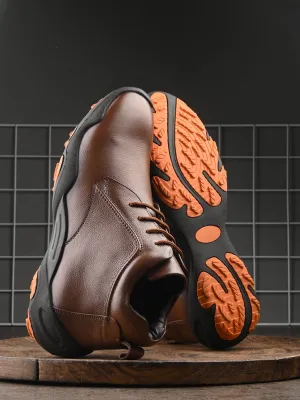 HITZG_51 - Herren Casual Stiefel in Hellbraunem Leder