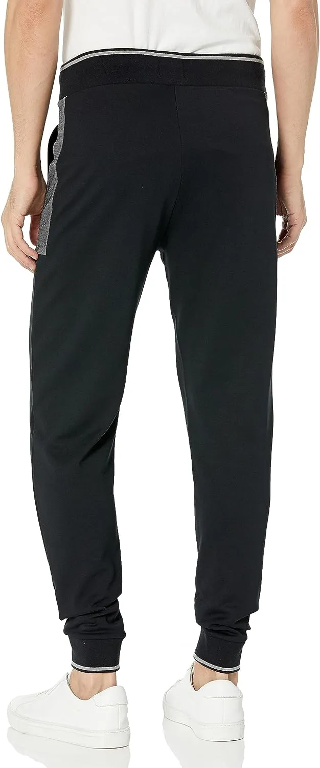 HUGO BOSS Herren Jogginghose mit besticktem Logo aus Baumwollmischgewebe Schwarz Fettfleck Trainingshose