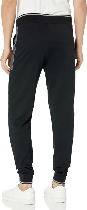 HUGO BOSS Herren Jogginghose mit besticktem Logo aus Baumwollmischgewebe Schwarz Fettfleck Trainingshose