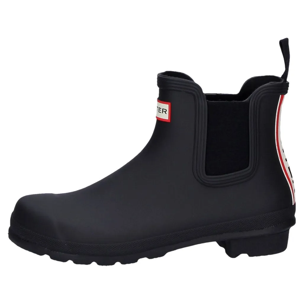 Hunter Original Chelsea Tri Colour Logo Riemchen Gummi Damen Knöchelstiefel