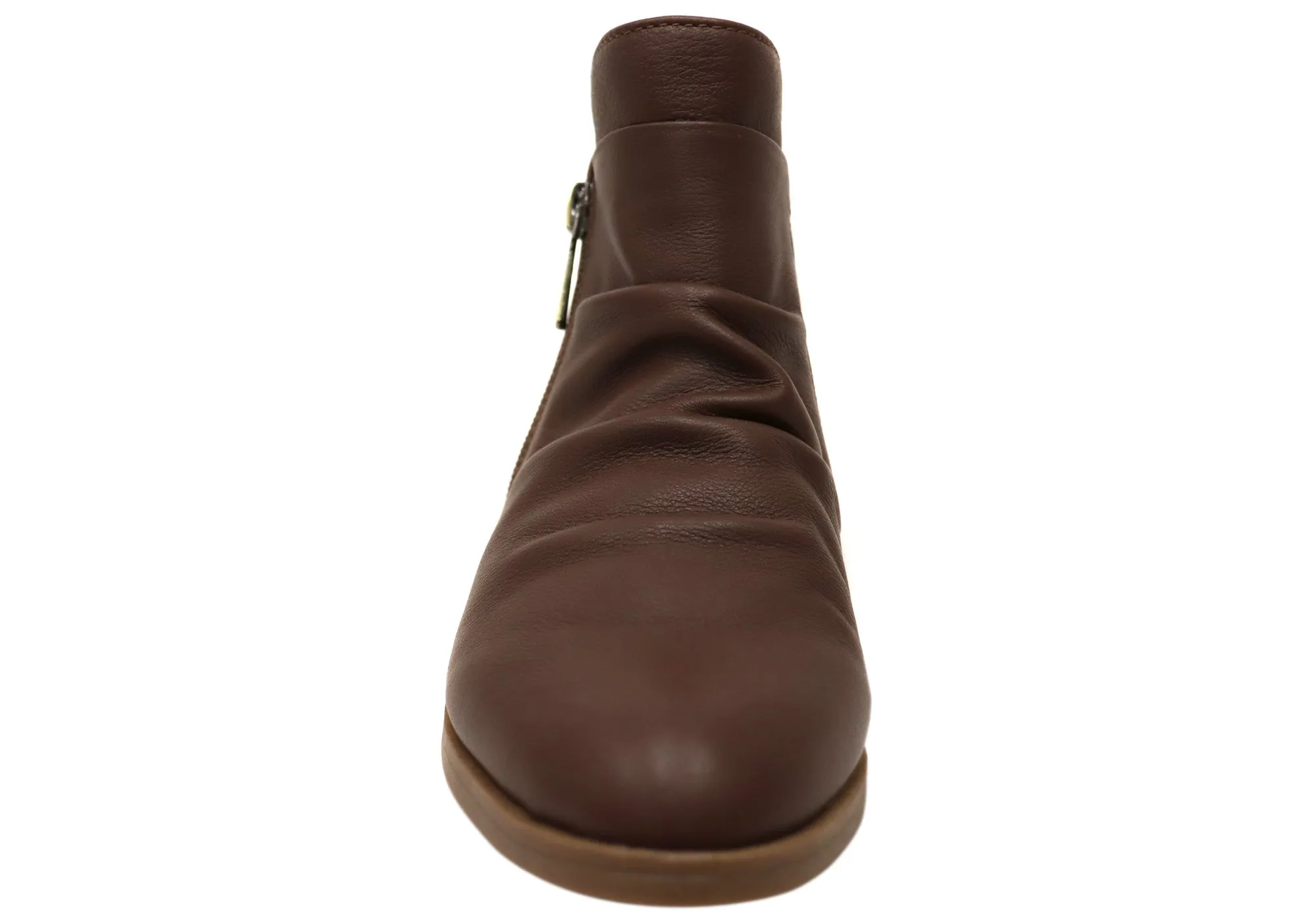 Hush Puppies Chalet Damen Bequeme Schokoladenbraune Leder Knöchelstiefel Hush Puppies Schuhe