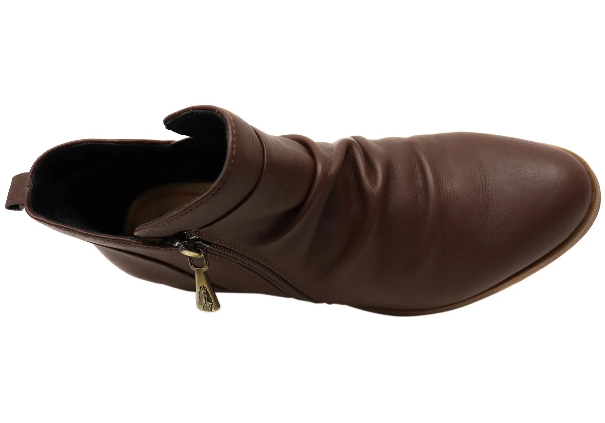 Hush Puppies Chalet Damen Bequeme Schokoladenbraune Leder Knöchelstiefel Hush Puppies Schuhe