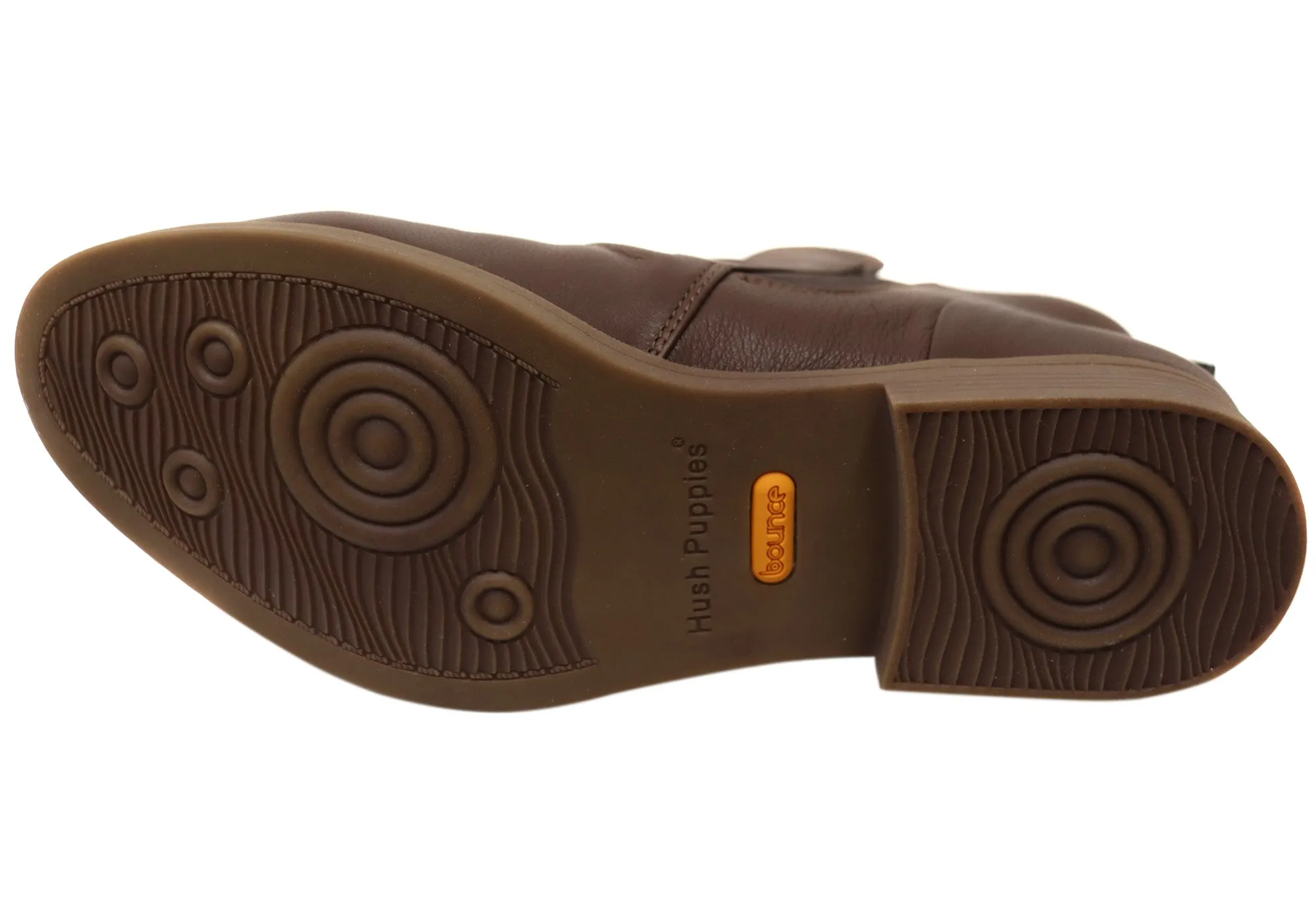 Hush Puppies Chalet Damen Bequeme Schokoladenbraune Leder Knöchelstiefel Hush Puppies Schuhe