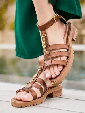 Hyazinth Sandalen aus recyceltem veganem Leder | Bronze