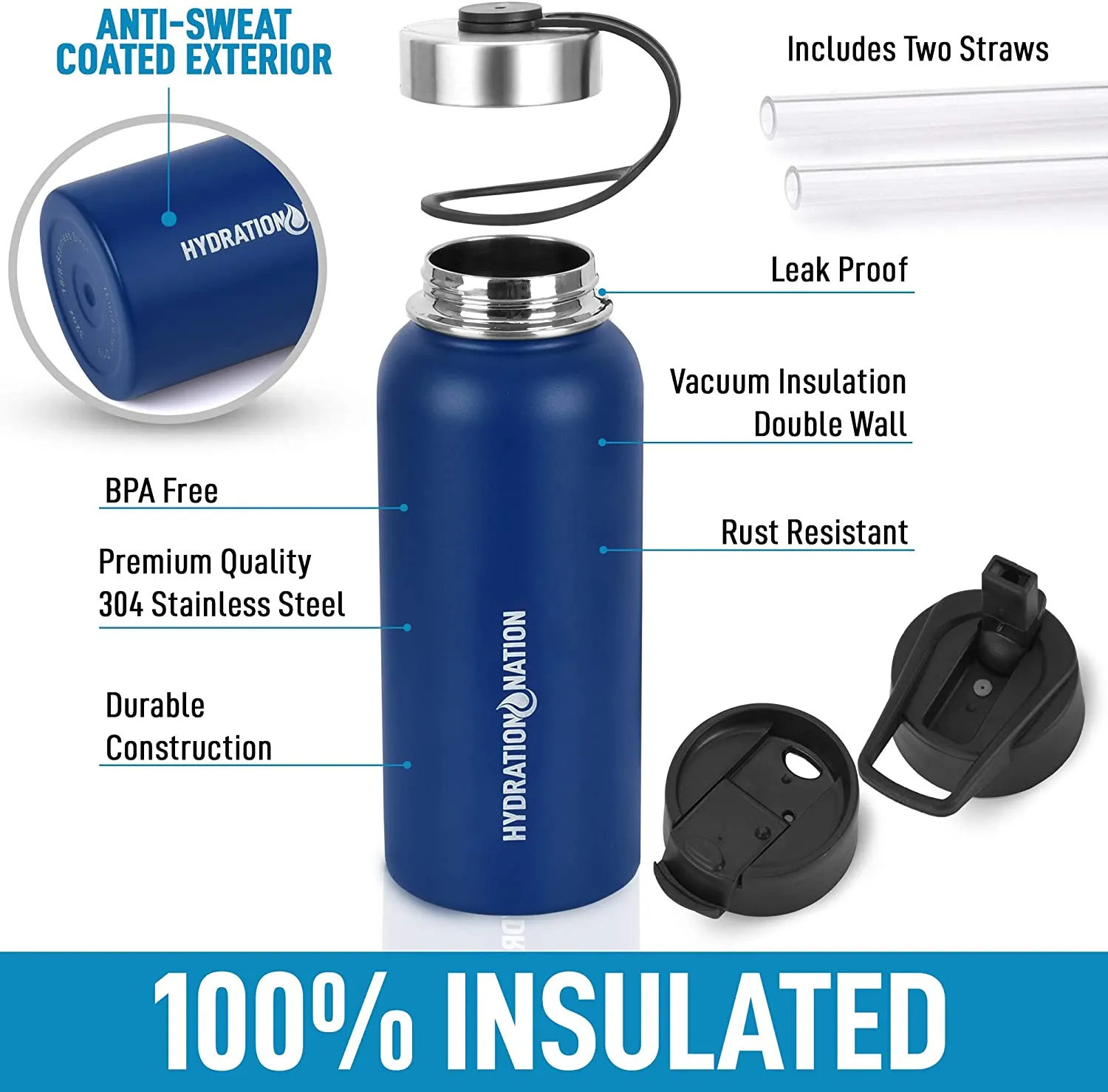Hydration Nation Thermo Isolierte Wasserflasche 32oz ecco Schuhe