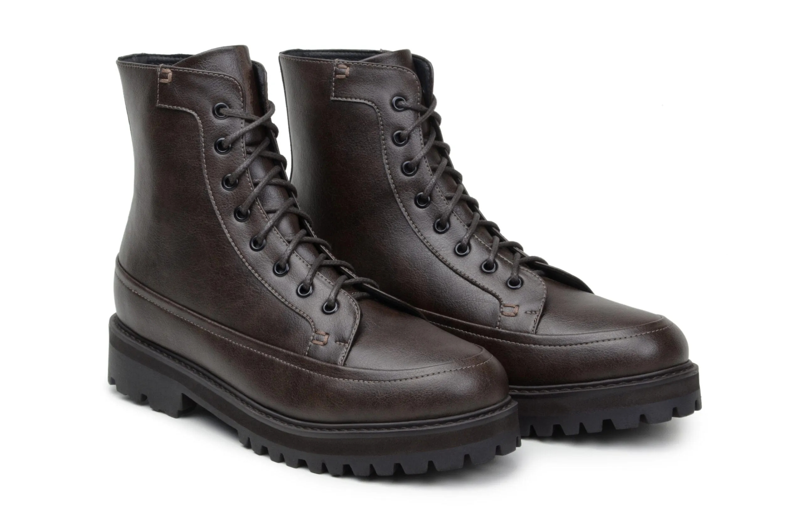 Ingmar Unisex Vegane Leder-Schnürstiefel | Espresso