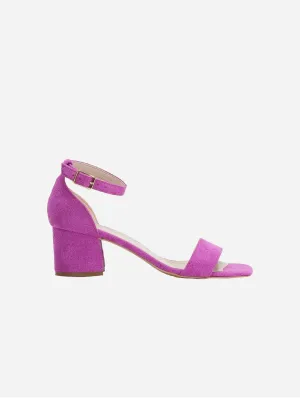 Iva Vegan Wildleder Sandalen mit niedrigem Absatz | Fuchsia