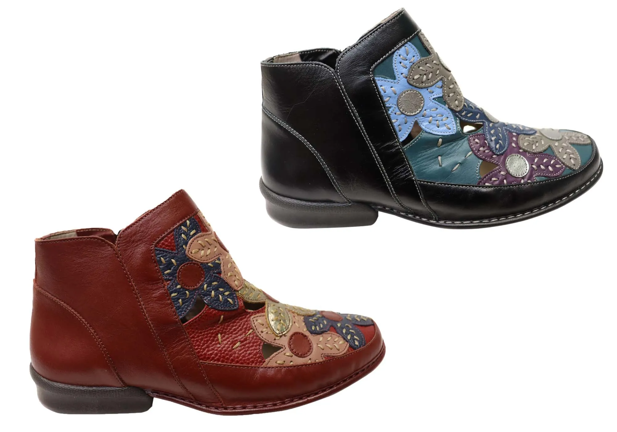 J Gean Tania Damen Bequeme Leder Knöchelstiefel Hergestellt In Brasilien J Gean Schuhe