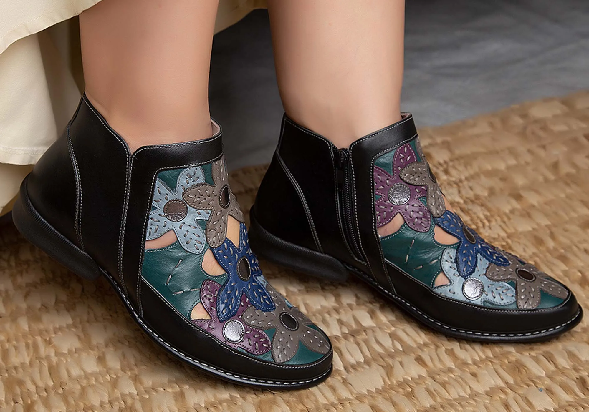 J Gean Tania Damen Bequeme Leder Knöchelstiefel Hergestellt In Brasilien J Gean Schuhe