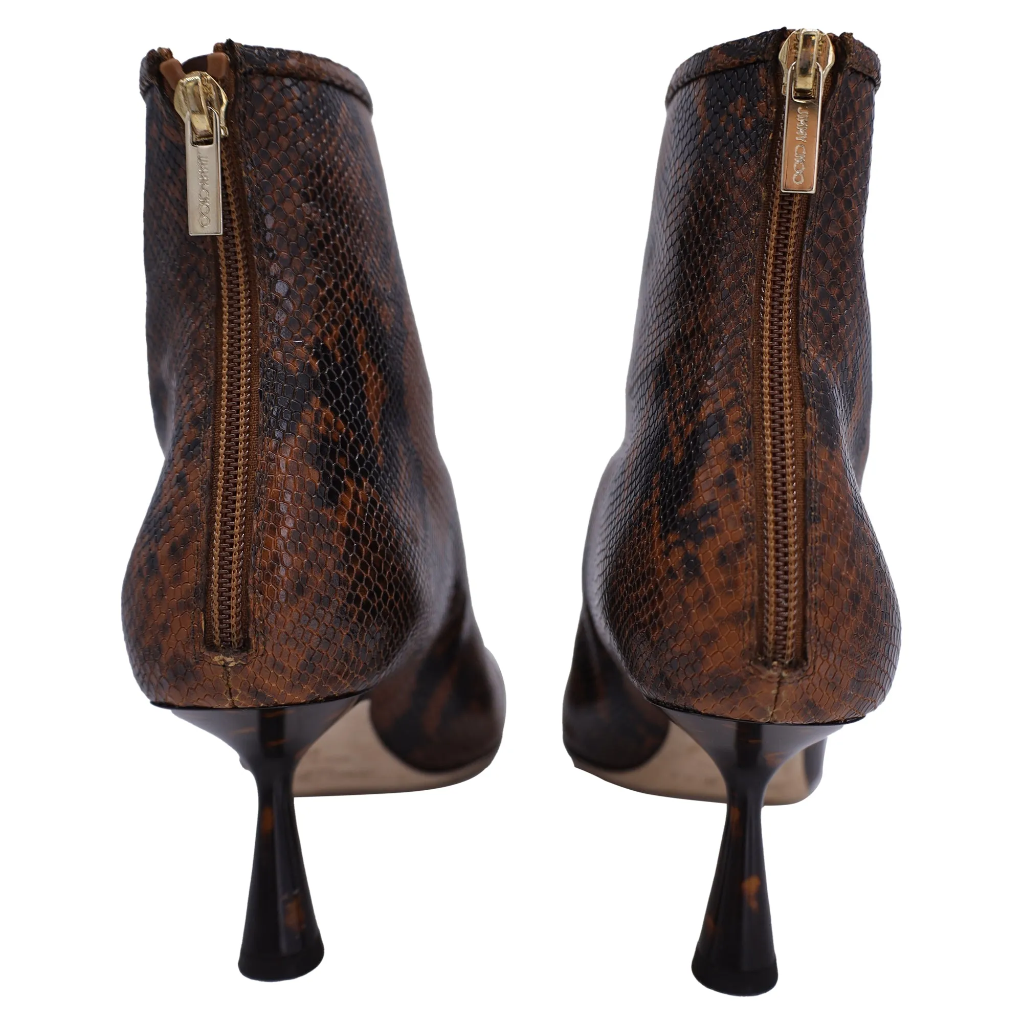 Jimmy Choo Kix Stiefeletten mit Schlangenlederoptik in Braun