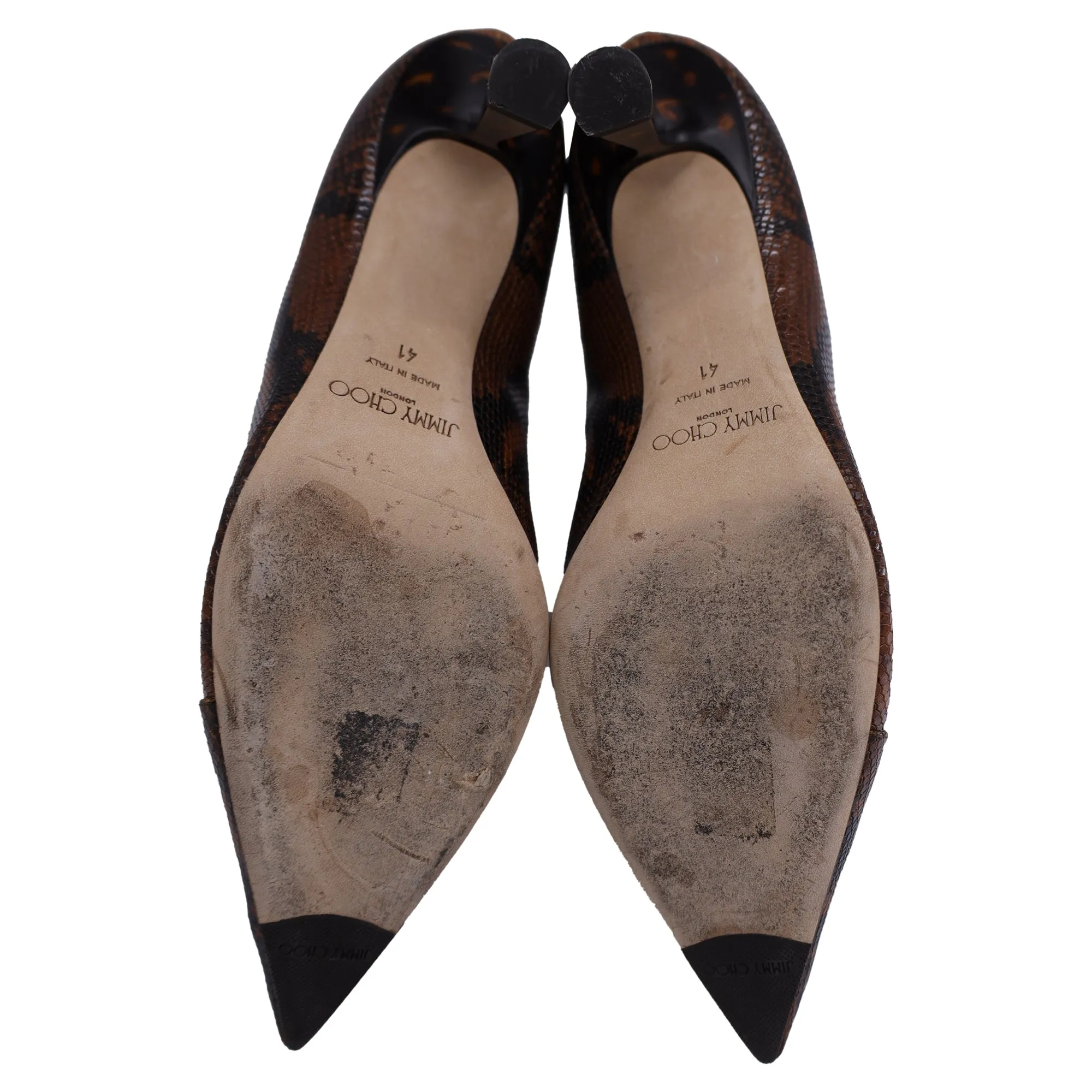 Jimmy Choo Kix Stiefeletten mit Schlangenlederoptik in Braun