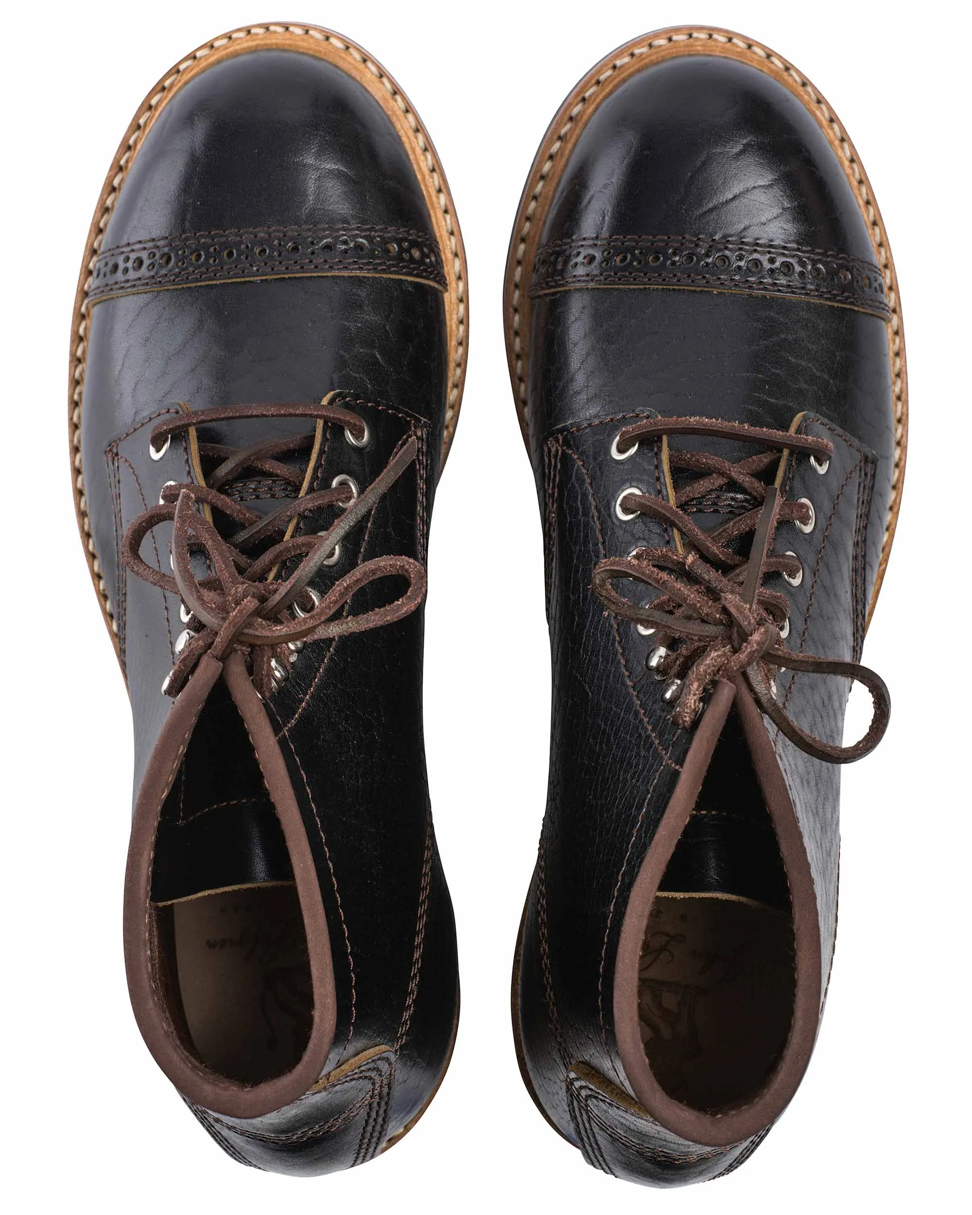 John Lofgren Bootmaker Kampfstiefel Schwarz Shinki Hikaku Tee-Core Pferdehinterleder