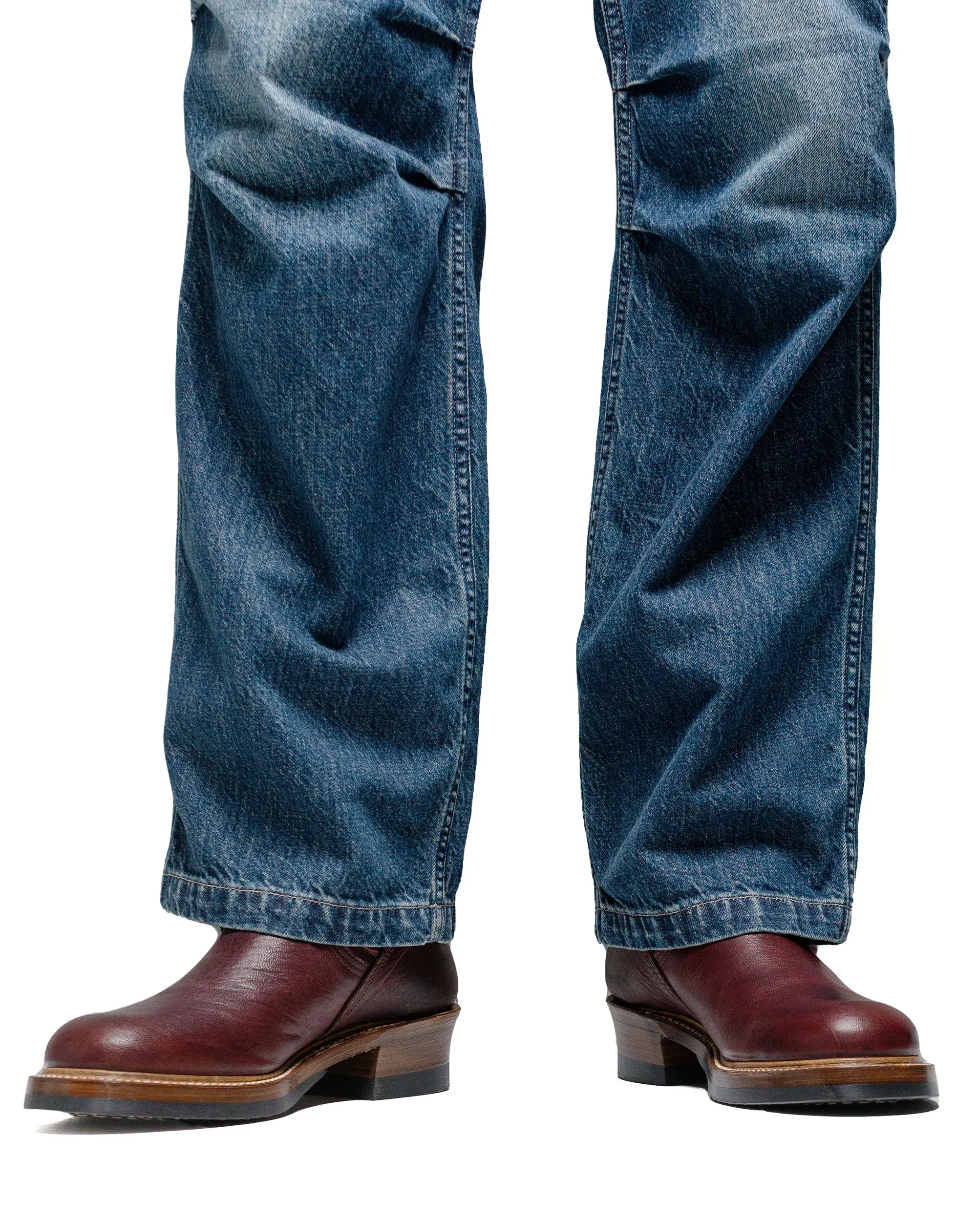 John Lofgren Bootmaker Wabash Engineer Stiefel Ezo Shika Hirschleder Gebranntes Bordeaux