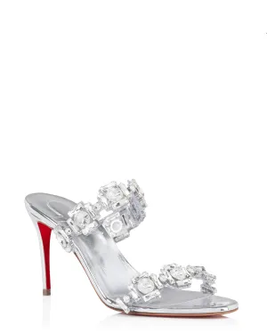 Just Jewel 85 Strass-Pantolette in Silberkristall