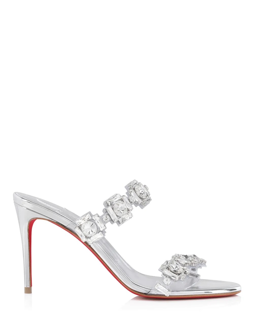 Just Jewel 85 Strass-Pantolette in Silberkristall