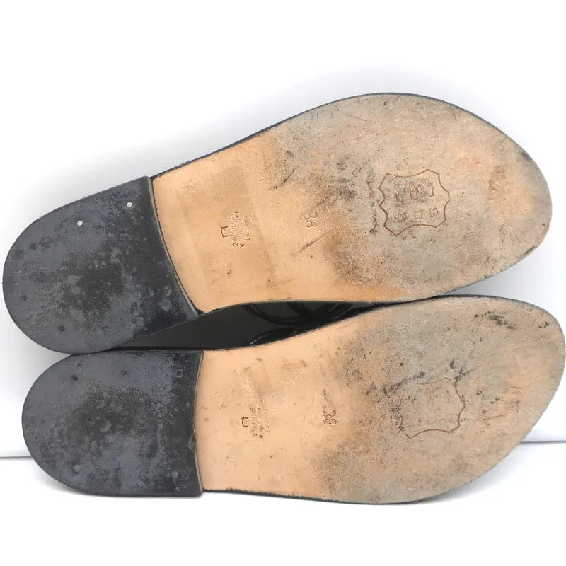 K.Jacques Sycomore Thong Sandalen in Blei Metallic Leder Größe 38