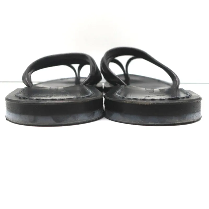 K.Jacques Sycomore Thong Sandalen in Blei Metallic Leder Größe 38