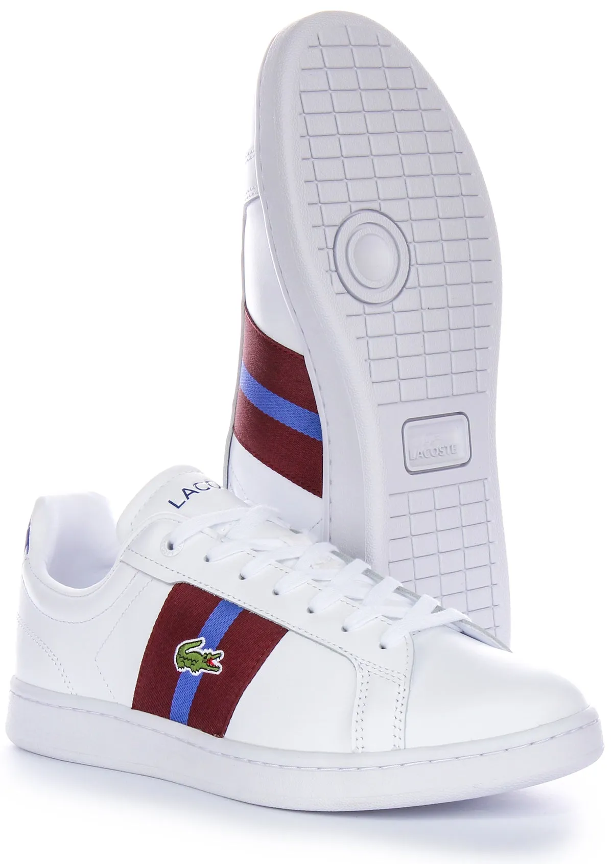 Lacoste Carnaby Pro CGR Herrenschuhe in Weiß-Burgunder