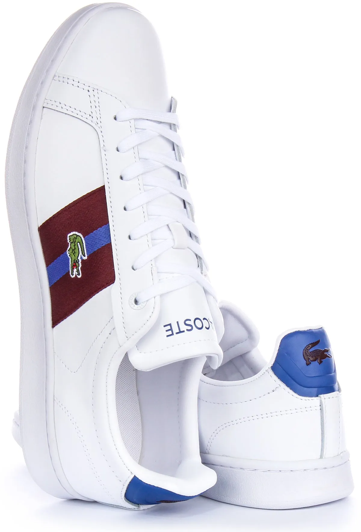 Lacoste Carnaby Pro CGR Herrenschuhe in Weiß-Burgunder