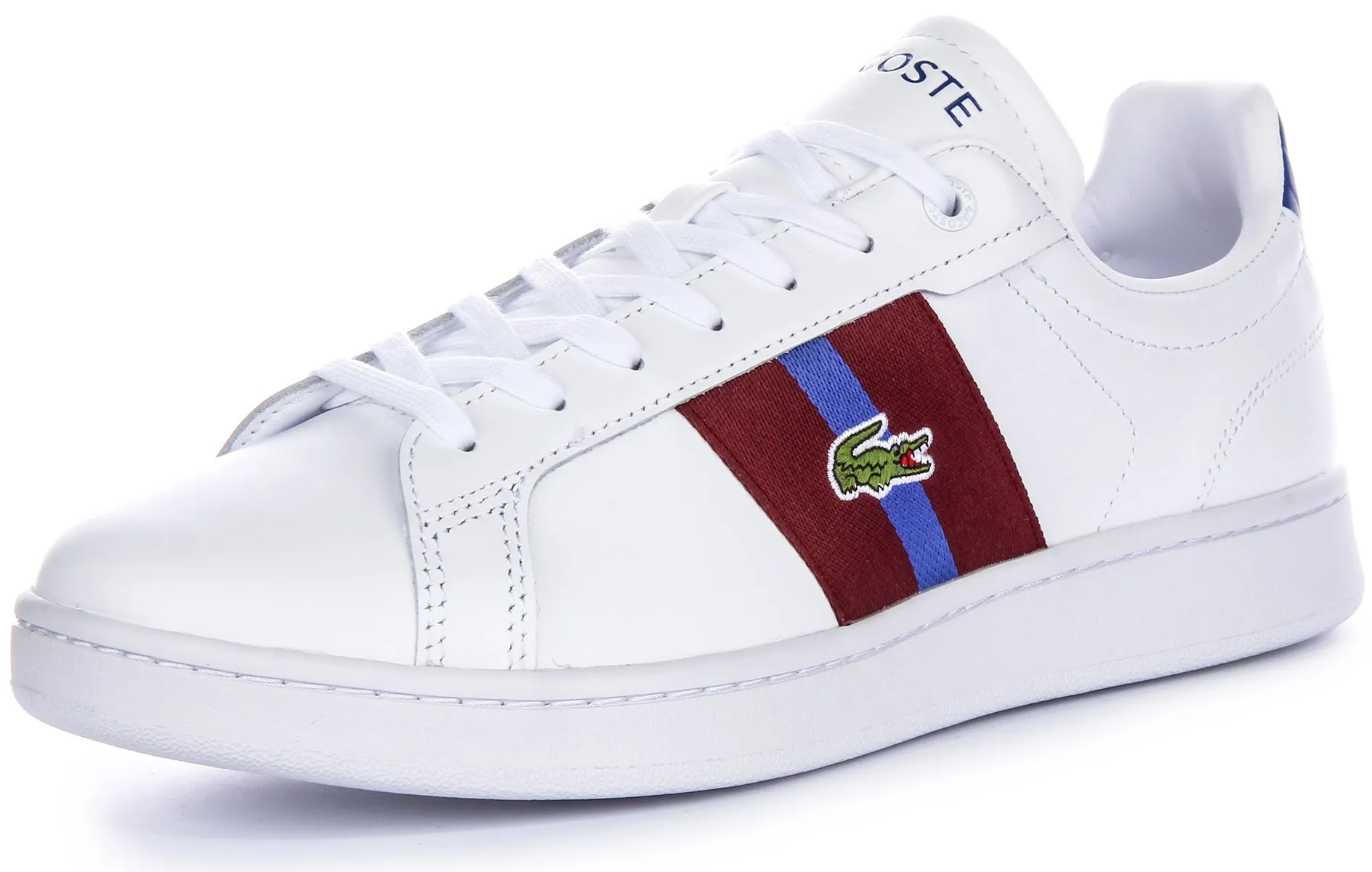 Lacoste Carnaby Pro CGR Herrenschuhe in Weiß-Burgunder