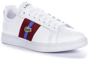 Lacoste Carnaby Pro CGR Herrenschuhe in Weiß-Burgunder