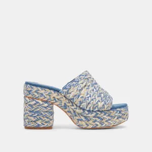 DAMEN ABSÄTZE BLAU MULTI GEWEBT