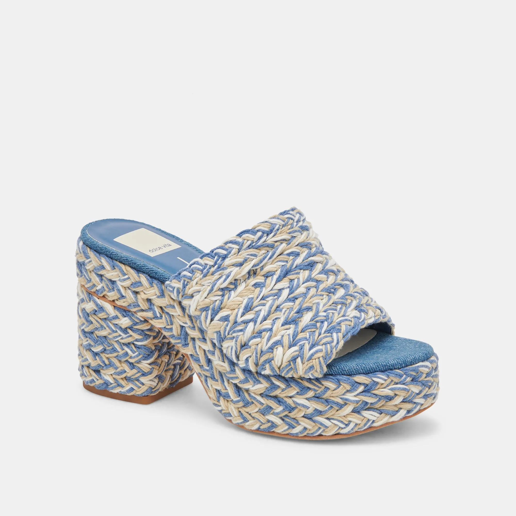 DAMEN ABSÄTZE BLAU MULTI GEWEBT