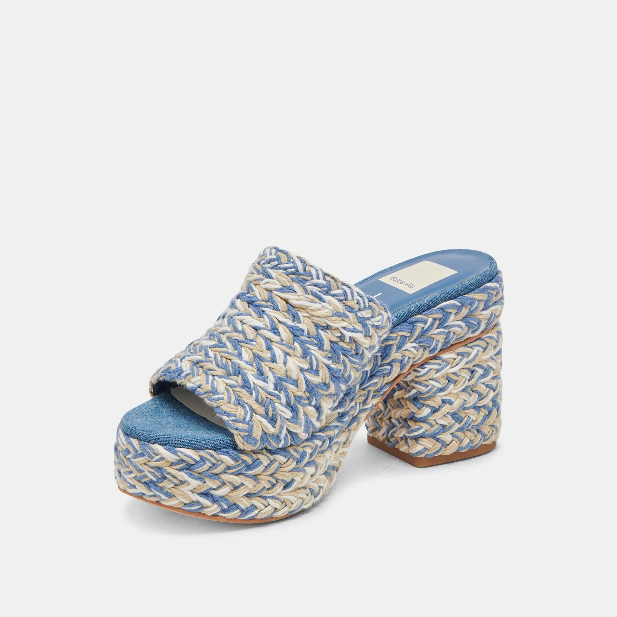 DAMEN ABSÄTZE BLAU MULTI GEWEBT