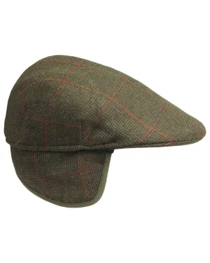 Laksen Hastings Ghillies Tweed Flachmütze mit Ohrenwärmern Laksen
