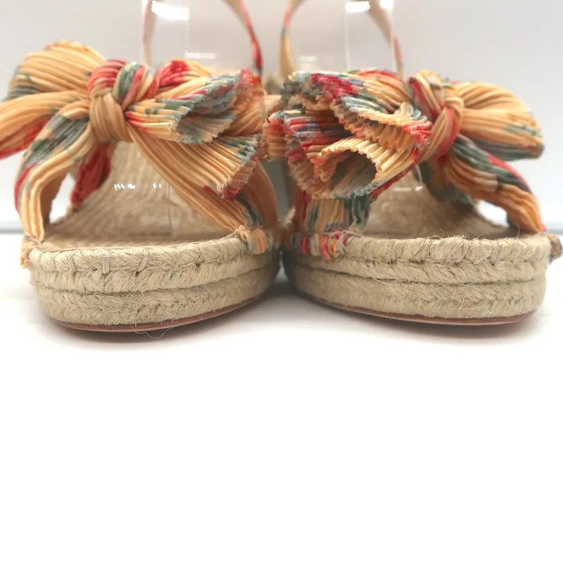 Loeffler Randall Charley Blumenmuster Knoten Espadrille Keil Sandalen Größe 10.5 NEU