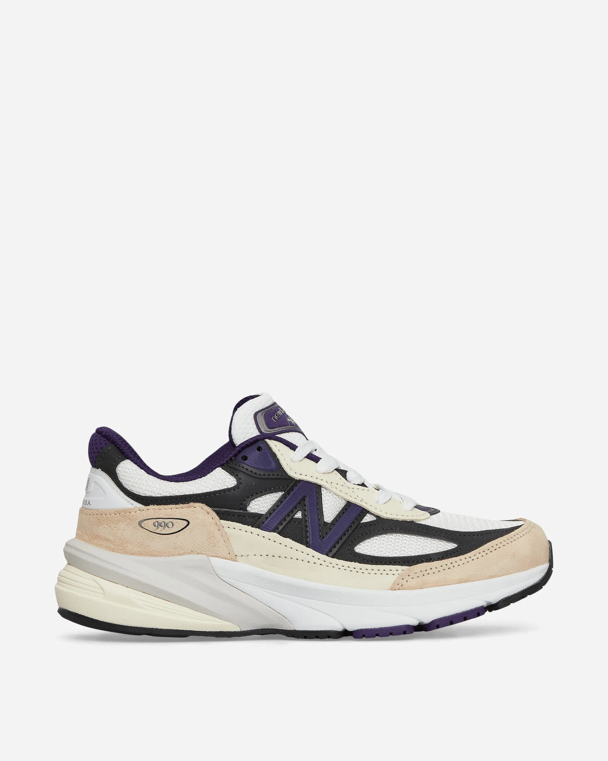 In den USA hergestellte 990v6 Sneakers Weiß / Schwarz Pflaume / Phantom