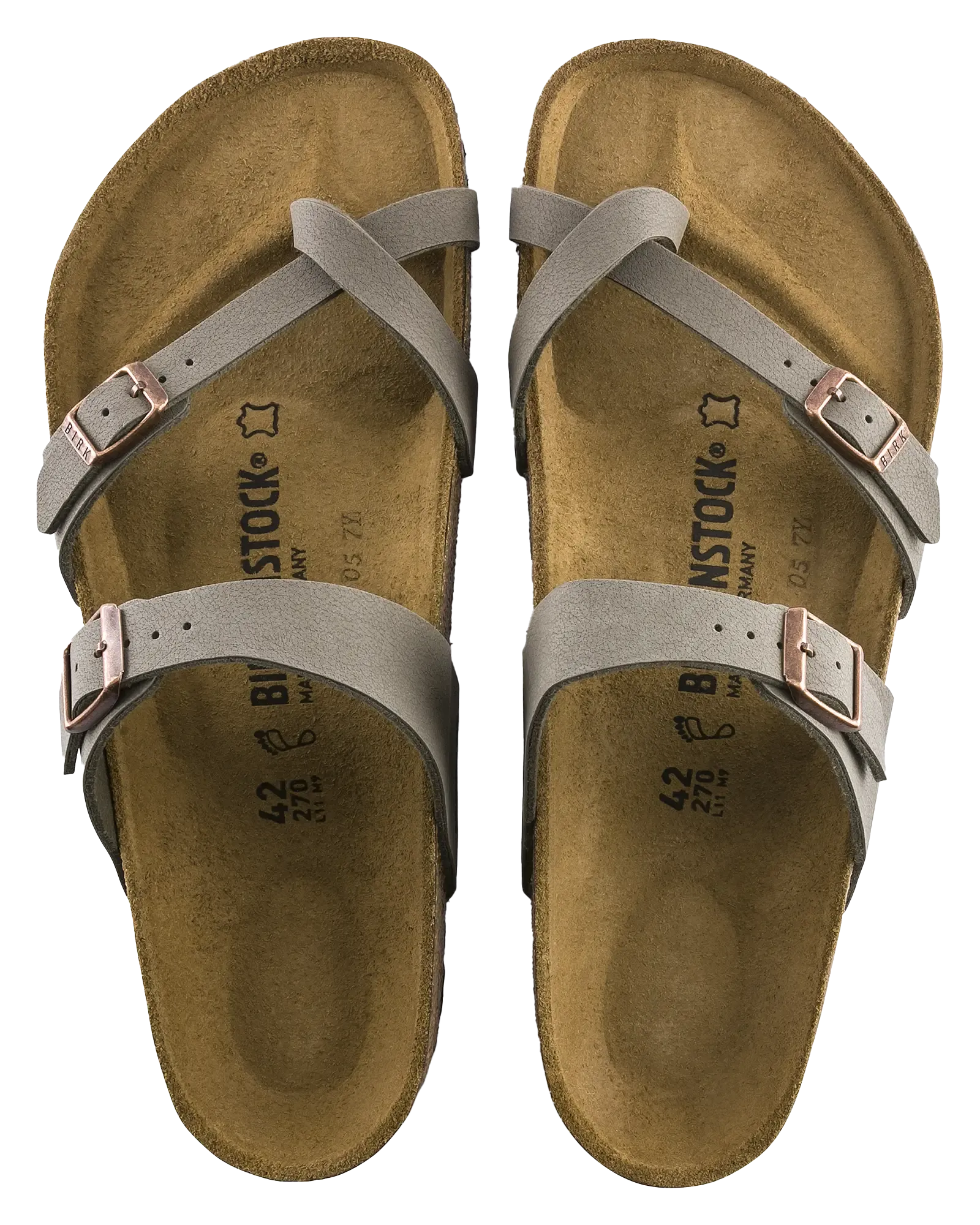 Mayari Birko-Flor Nubuck Sandalen in Stein