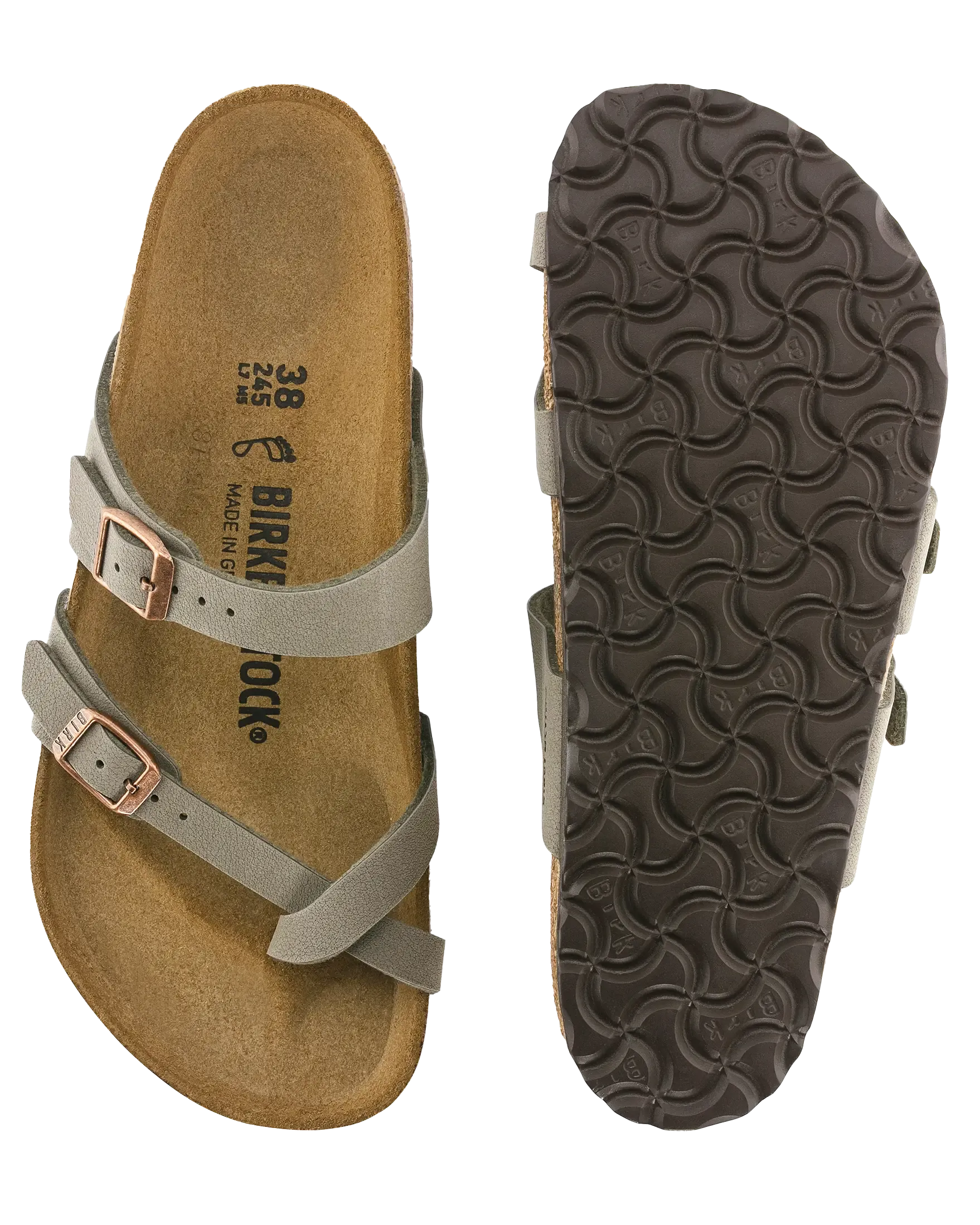 Mayari Birko-Flor Nubuck Sandalen in Stein