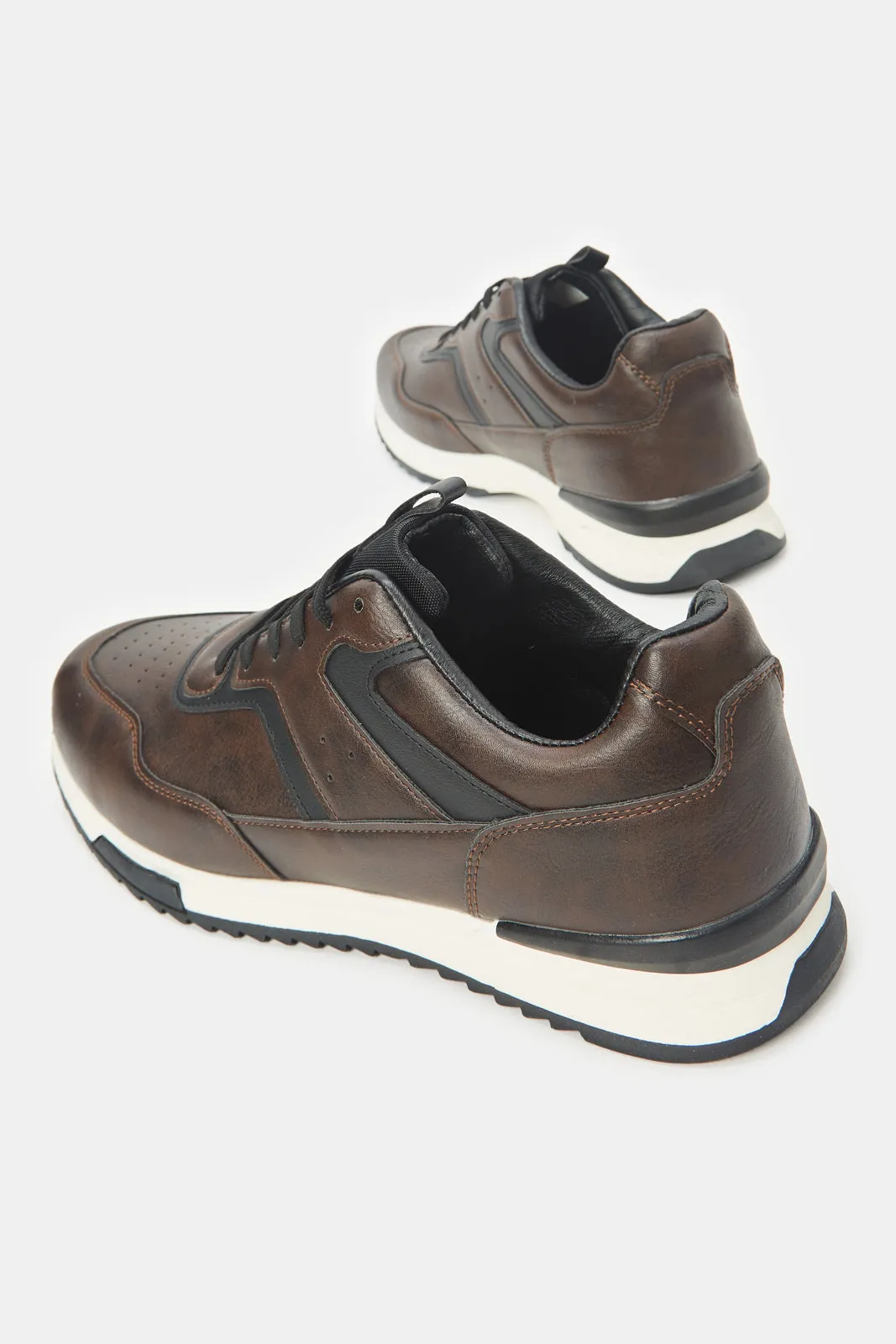 Herren Brauner Schnürsenkel-Sneaker