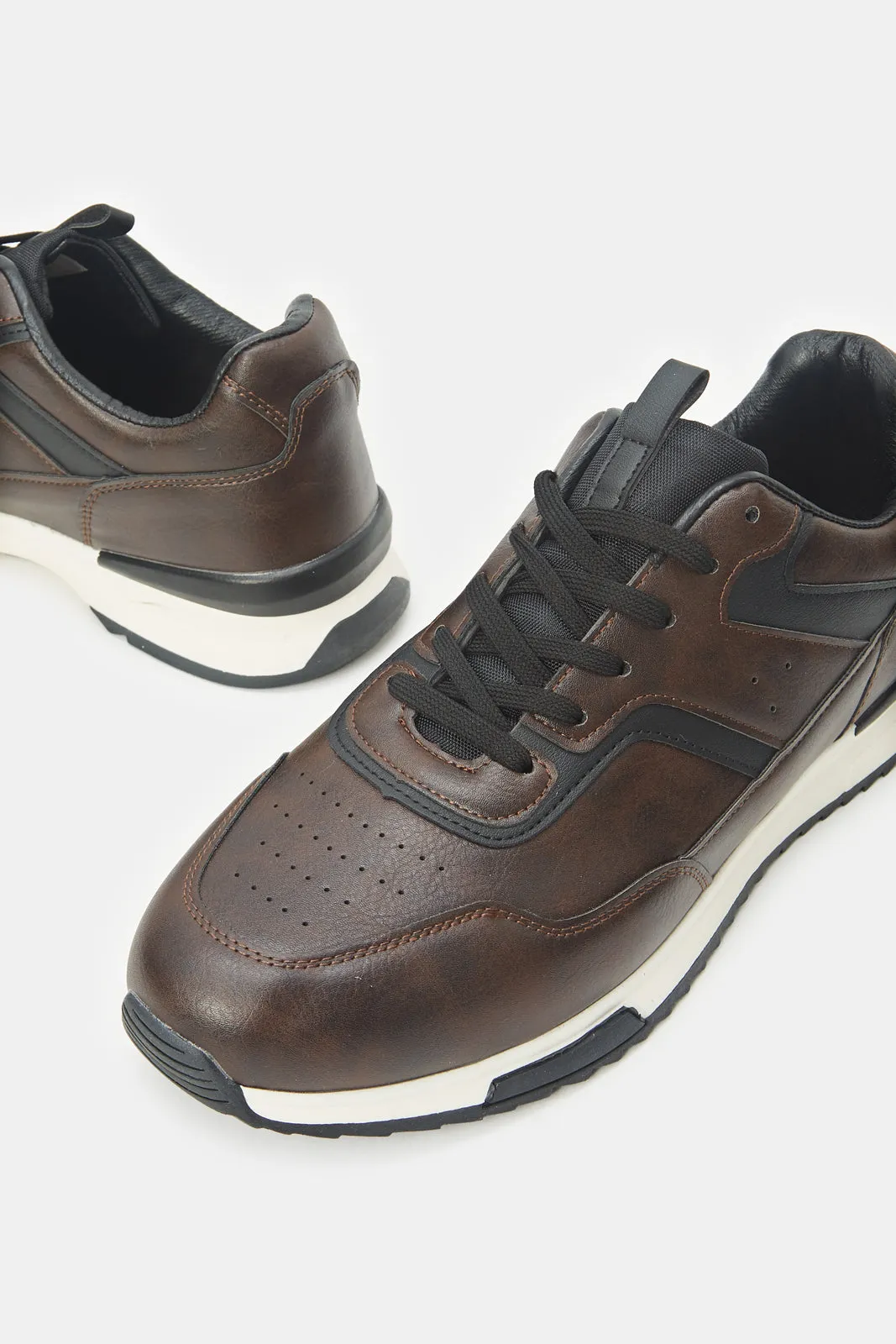 Herren Brauner Schnürsenkel-Sneaker
